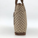 GUCCI GG Canvas Tote Bag Beige Silver 28892 Auth AMZ559-4