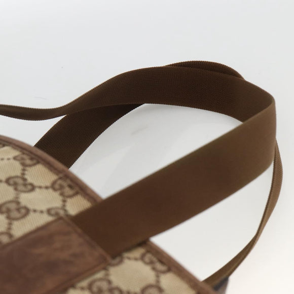 GUCCI GG Canvas Tote Bag Beige Silver 28892 Auth AMZ559