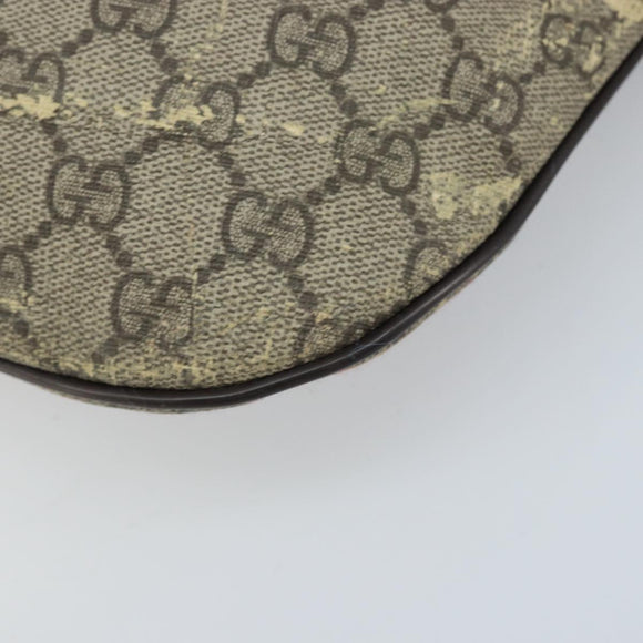 GUCCI GG Supreme Body Bag PVC Beige Gold 211110 Auth AMZ560