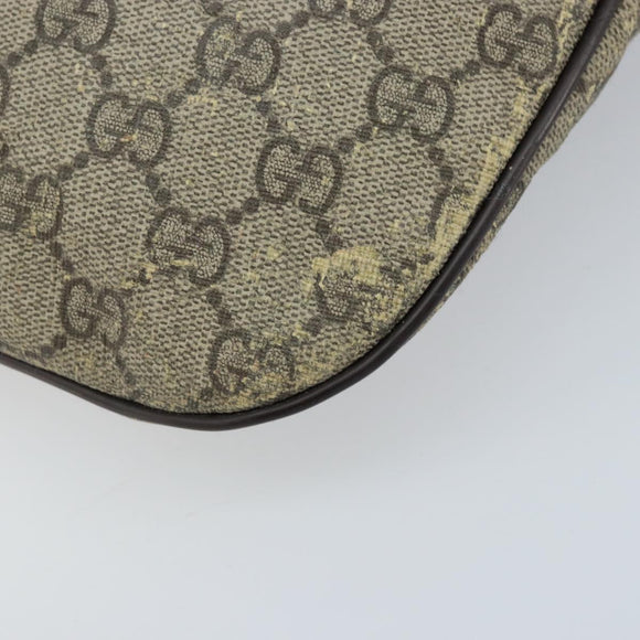 GUCCI GG Supreme Body Bag PVC Beige Gold 211110 Auth AMZ560
