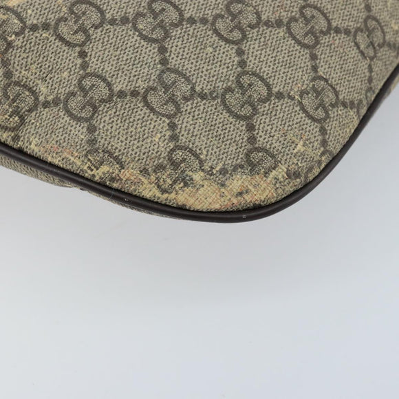 GUCCI GG Supreme Body Bag PVC Beige Gold 211110 Auth AMZ560