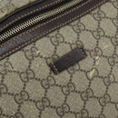 GUCCI GG Supreme Body Bag PVC Beige Gold 211110 Auth AMZ560-17