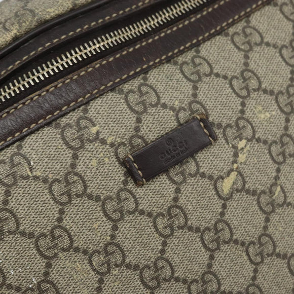GUCCI GG Supreme Body Bag PVC Beige Gold 211110 Auth AMZ560