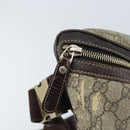 GUCCI GG Supreme Body Bag PVC Beige Gold 211110 Auth AMZ560-18