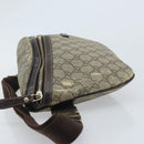 GUCCI GG Supreme Body Bag PVC Beige Gold 211110 Auth AMZ560-4