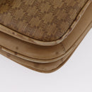 CELINE Macadam Canvas Shoulder Bag PVC Beige Gold Auth AMZ561-9