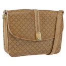 CELINE Macadam Canvas Shoulder Bag PVC Beige Gold Auth AMZ561-1