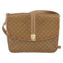 CELINE Macadam Canvas Shoulder Bag PVC Beige Gold Auth AMZ561-13