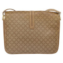 CELINE Macadam Canvas Shoulder Bag PVC Beige Gold Auth AMZ561-2