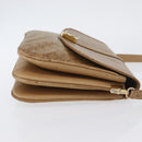 CELINE Macadam Canvas Shoulder Bag PVC Beige Gold Auth AMZ561-3