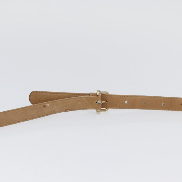 CELINE Macadam Canvas Shoulder Bag PVC Beige Gold Auth AMZ561