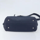 Salvatore Ferragamo Gancini Hand Bag Leather 2way Navy Silver Auth AMZ562A-5