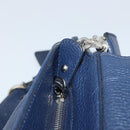 Salvatore Ferragamo Gancini Hand Bag Leather 2way Navy Silver Auth AMZ562A-20