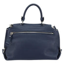 Salvatore Ferragamo Gancini Hand Bag Leather 2way Navy Silver Auth AMZ562A-2