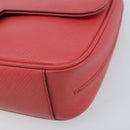 Salvatore Ferragamo Gancini Chain Shoulder Bag Leather Pink Silver Auth AMZ563A-9