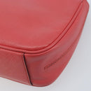 Salvatore Ferragamo Gancini Chain Shoulder Bag Leather Pink Silver Auth AMZ563A-15