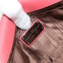 Salvatore Ferragamo Gancini Chain Shoulder Bag Leather Pink Silver Auth AMZ563A-18