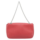Salvatore Ferragamo Gancini Chain Shoulder Bag Leather Pink Silver Auth AMZ563A-2