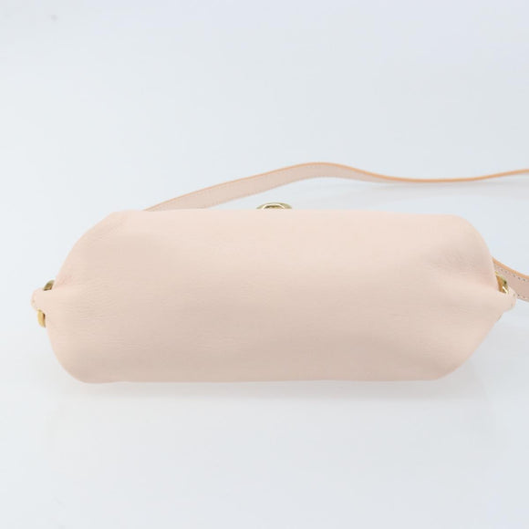 Salvatore Ferragamo Gancini Hand Bag Leather 2way Pink Gold Auth AMZ564A