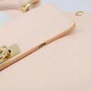 Salvatore Ferragamo Gancini Hand Bag Leather 2way Pink Gold Auth AMZ564A-16