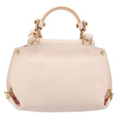 Salvatore Ferragamo Gancini Hand Bag Leather 2way Pink Gold Auth AMZ564A-3