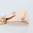 Salvatore Ferragamo Gancini Hand Bag Leather 2way Pink Gold Auth AMZ564A-5