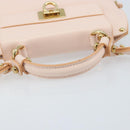 Salvatore Ferragamo Gancini Hand Bag Leather 2way Pink Gold Auth AMZ564A-7