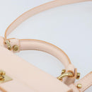 Salvatore Ferragamo Gancini Hand Bag Leather 2way Pink Gold Auth AMZ564A-8
