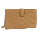 BOTTEGA VENETA INTRECCIATO Long Wallet Leather Beige Auth AMZ568A-1