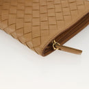 BOTTEGA VENETA INTRECCIATO Long Wallet Leather Beige Auth AMZ568A-15