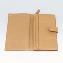 BOTTEGA VENETA INTRECCIATO Long Wallet Leather Beige Auth AMZ568A-9