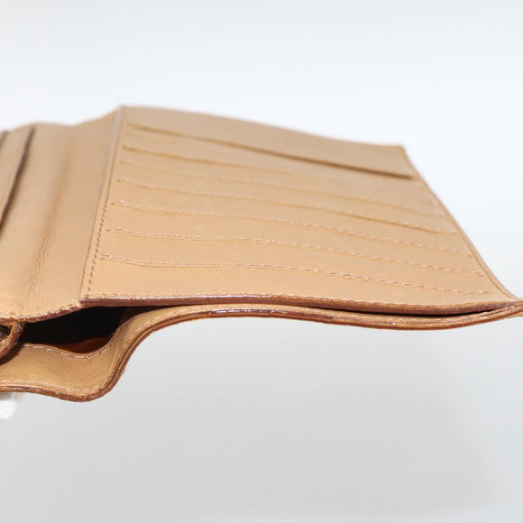 BOTTEGA VENETA INTRECCIATO Long Wallet Leather Beige Auth AMZ568A