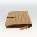 BOTTEGA VENETA INTRECCIATO Long Wallet Leather Beige Auth AMZ568A-3
