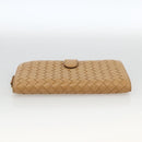 BOTTEGA VENETA INTRECCIATO Long Wallet Leather Beige Auth AMZ568A-6