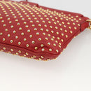 Miu Miu Shoulder Bag Leather Red Gold Auth AMZ577A-9