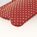 Miu Miu Shoulder Bag Leather Red Gold Auth AMZ577A-14