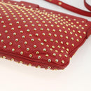 Miu Miu Shoulder Bag Leather Red Gold Auth AMZ577A-15
