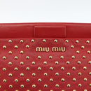 Miu Miu Shoulder Bag Leather Red Gold Auth AMZ577A-17