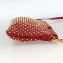 Miu Miu Shoulder Bag Leather Red Gold Auth AMZ577A-4