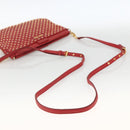 Miu Miu Shoulder Bag Leather Red Gold Auth AMZ577A-7