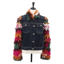 Christian Dior Fringe Jacket Denim Blue Auth AMZ580SM-1
