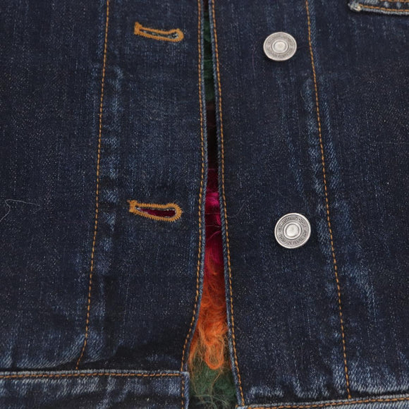 Christian Dior Fringe Jacket Denim Blue Auth AMZ580SM