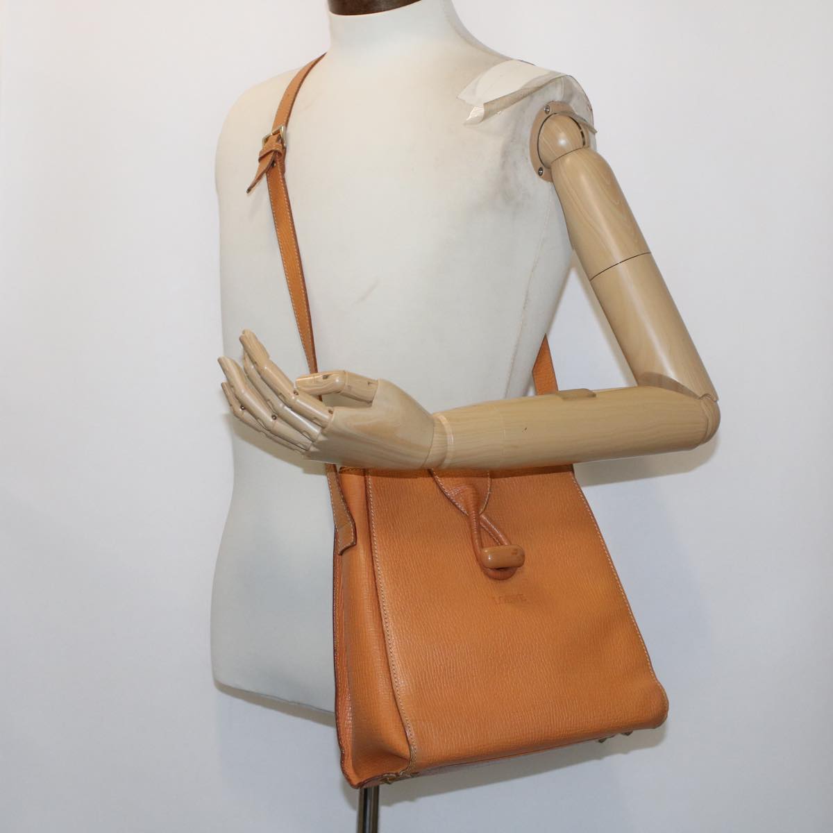 LOEWE Shoulder Bag Leather Orange Auth ar10002