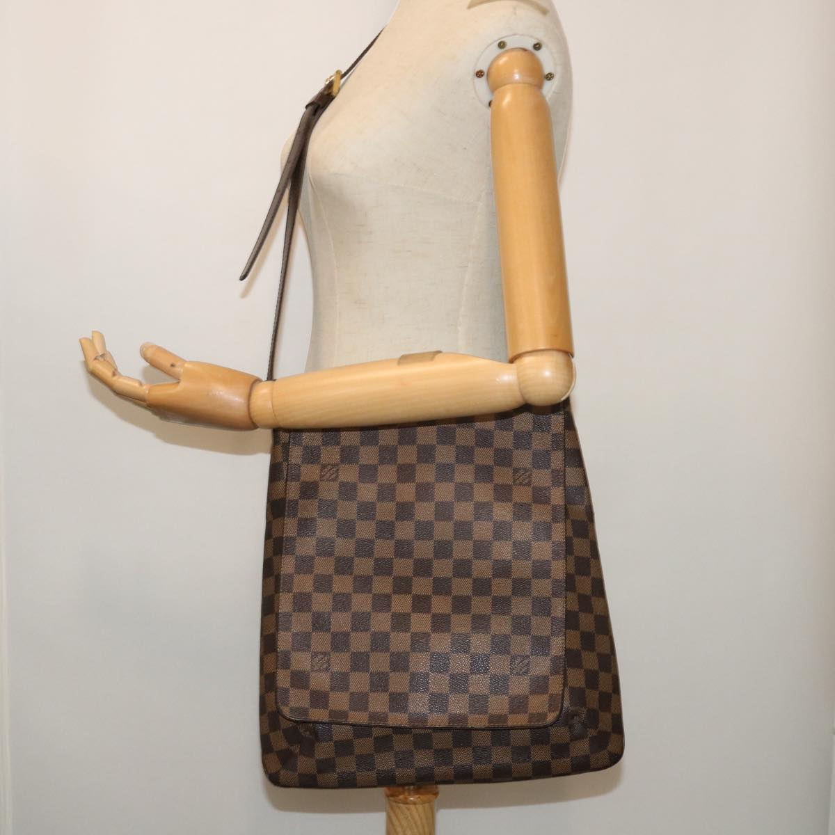 LOUIS VUITTON Damier Ebene Musette Shoulder Bag N51302 LV Auth ar10024B