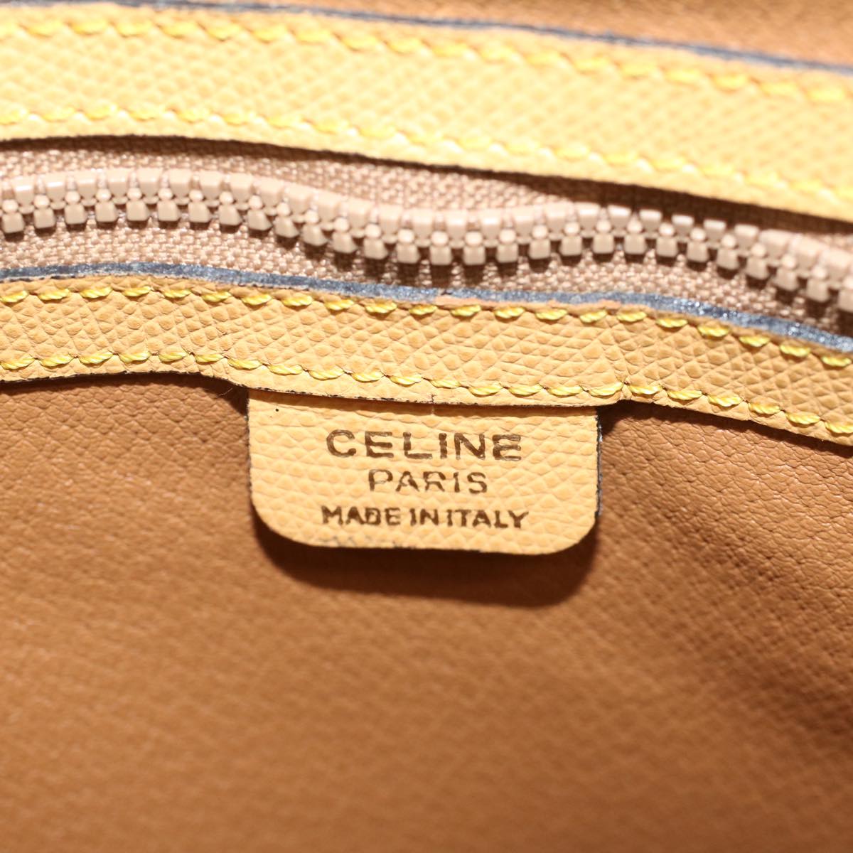 CELINE Hand Bag Leather Beige Auth ar10027B