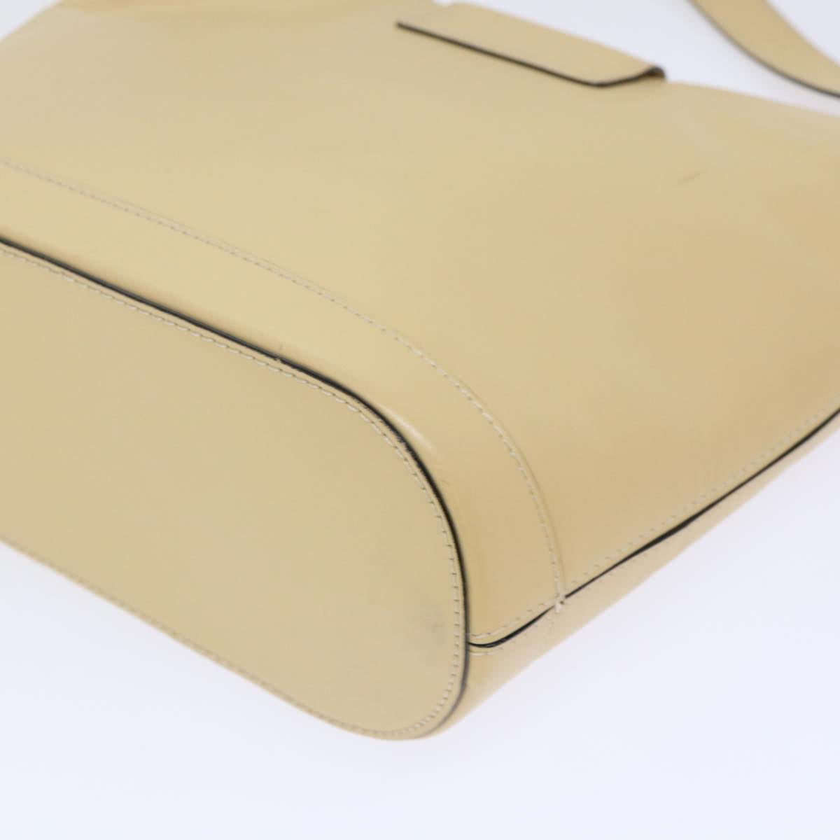 CELINE Shoulder Bag Leather Beige Auth ar10051B