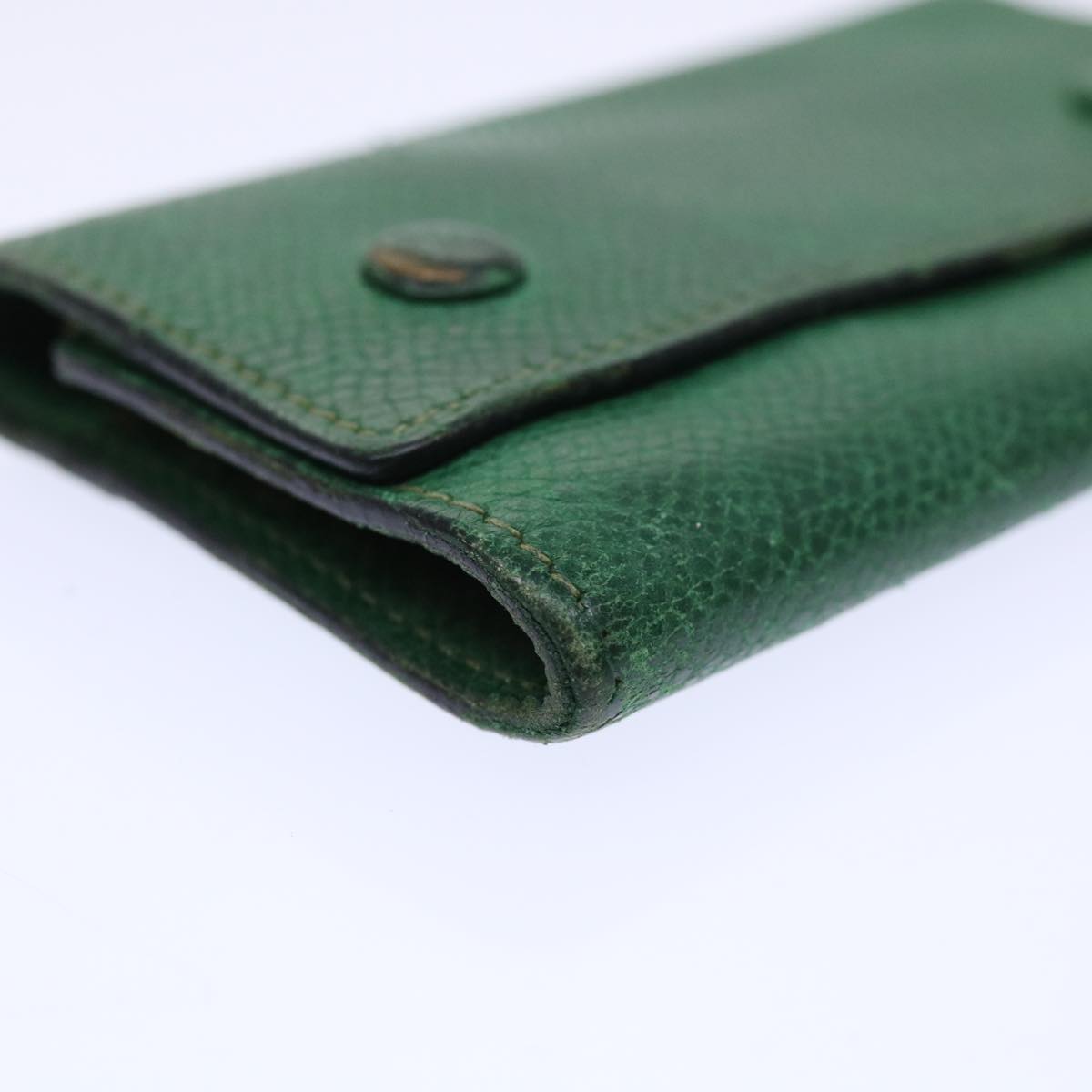 HERMES Key Case Card Case Leather 2Set Brown Green Auth ar10060B