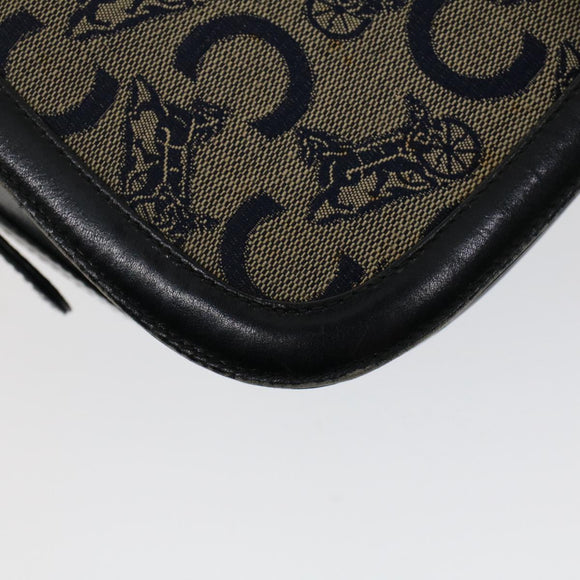 CELINE C Macadam Canvas Shoulder Bag Navy Auth ar10062