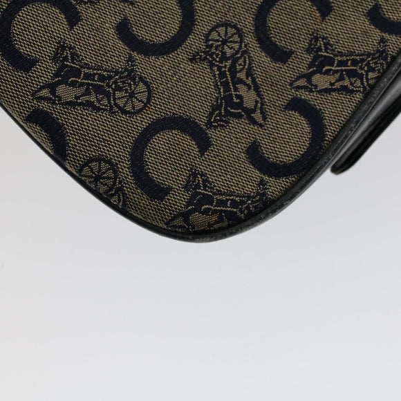 CELINE C Macadam Canvas Shoulder Bag Navy Auth ar10062