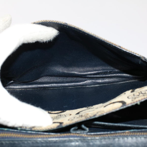 CELINE C Macadam Canvas Shoulder Bag Navy Auth ar10062